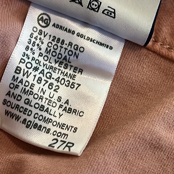 Ag Adriano Goldschmied NWT Super Skinny Velvet Leggings Rose Gold- Size 27R - Picture 6 of 14